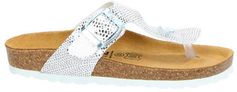 Nelson Kids teenslippers zillver/wit