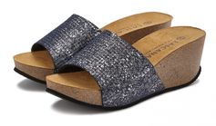 Lascana Slippers met sleehak en kurkvoetbed