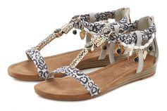 Sandalen Sandalette, zomerschoen met sierketting en sierstenen VEGAN