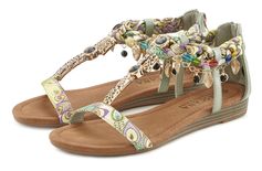 Sandalen Sandalette, zomerschoen met sierketting en sierstenen VEGAN