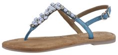 Sandalen zomerschoen, sandaal, blokhak, met steentjesversiering