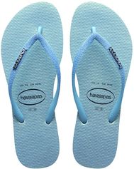 Dames teenslippers slim glitter iridescent blauw