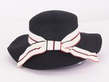 Zwarte vintage-stijl boater hoed
