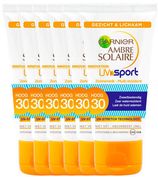 Garnier Ambre Solaire UV sport Reisformaat zonnemelk SPF 30 - 6x 50ml multiverpakking