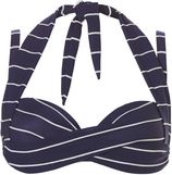 Multiway bikini top Relief Stripe navy