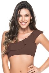 One Shoulder Top Brown