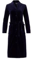 Pastunette Deluxe velours badjas met knoopsluiting donkerblauw