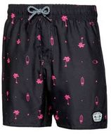 Protest zwemshort Rocco JR met all over print zwart/roze