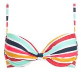 ESPRIT Women Beach gestreepte beugel bikinitop geel/lichtblauw/rood