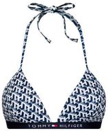 Tommy Hilfiger triangel bikinitop met all over print blauw/wit