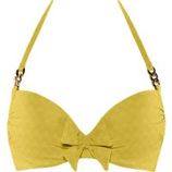 sunglow push up bikini top | wired padded royal yellow - 70E