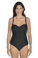 Coolibar - Dames Bandeau Tankini top - Zwart