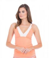 Cabana Life - UV Tankini Top voor dames - Oranje/Wit
