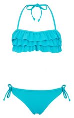 Snapper Rock - Bandeau bikini voor meisjes - Aqua Ruffle