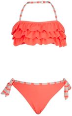 Snapper Rock - Bandeau bikini voor meisjes - Neon koraal