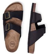 JACK & JONES leren slippers antraciet