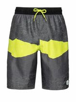 Protest zwemshort Caleb JR donkergrijs/limegroen