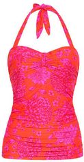 Cyell tankini bikinitop met all over print rood/roze