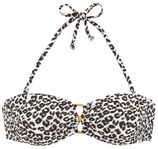Buffalo Bandeau-bikinitop Kitty in animaldesign en contrastkleurige details
