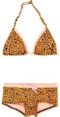 Brunotti triangel bikini met panterprint geel/roze/zwart