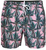 WE Fashion zwemshort met all over print roze/donkerblauw