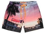 Vingino zwemshort Xeder met all over print roze/zwart