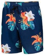 Falcon gebloemde zwemshort Dray donkerblauw