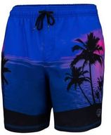 Falcon zwemshort Dray met print blauw/zwart