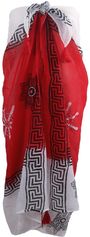 Sarong met mixed design- en kleurverloop in rood-wit