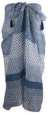 Jeansblauwe pareo met diverse prints