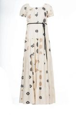 Maxi-jurk met geborduurde details Shadow  naturel