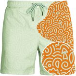 kleurveranderende zwemshort doodle oranje-mint