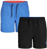 2-pack zwemshorts fiji solid blauw & zwart