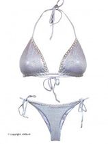 Bikini Triangle Iridescent Silver