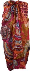 Katoenen sarong met diverse prints in hardroze