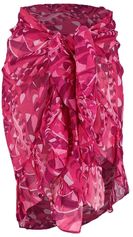 Pareo met volantrand in paars en roze