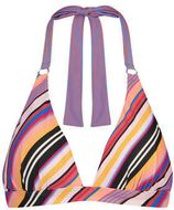 Voorgevormde halter bikinitop Juicy Stripe roze/oranje/blauw