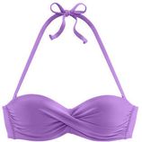 Voorgevormde strapless bandeau bikinitop paars
