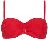 Voorgevormde strapless bandeau bikinitop Scarlett rood