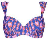 Voorgevormde beugel bikinitop Sneaky Leopard blauw/roze