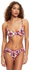 Women Beach niet-voorgevormde beugel bikinitop rood/roze/blauw