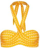 Voorgevormde strapless bandeau bikinitop Horizon geel