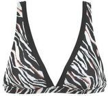 Voorgevormde triangel bikinitop met zebraprint zwart/wit