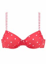 Voorgevormde beugel bikinitop met stippen rood/wit