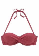 Voorgevormde strapless bandeau bikinitop brique