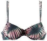 Niet-voorgevormde beugel bikinitop zwart/roze/groen