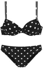 Voorgevormde beugel bikinitop met textuur zwart/wit