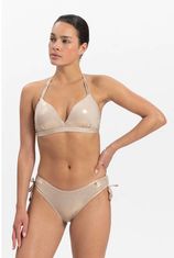 Voorgevormde halter bikinitop metallic champagne