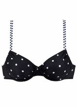 Voorgevormde beugel bikinitop met stippen zwart/wit