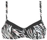 Niet-voorgevormde beugel bikinitop met zebraprint zwart/wit